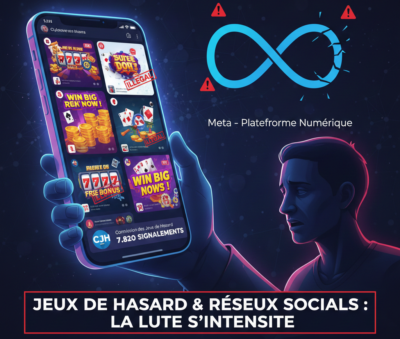 CJH : 7 820 pubs illégales jeux hasard signalées à Meta 2025 - logo